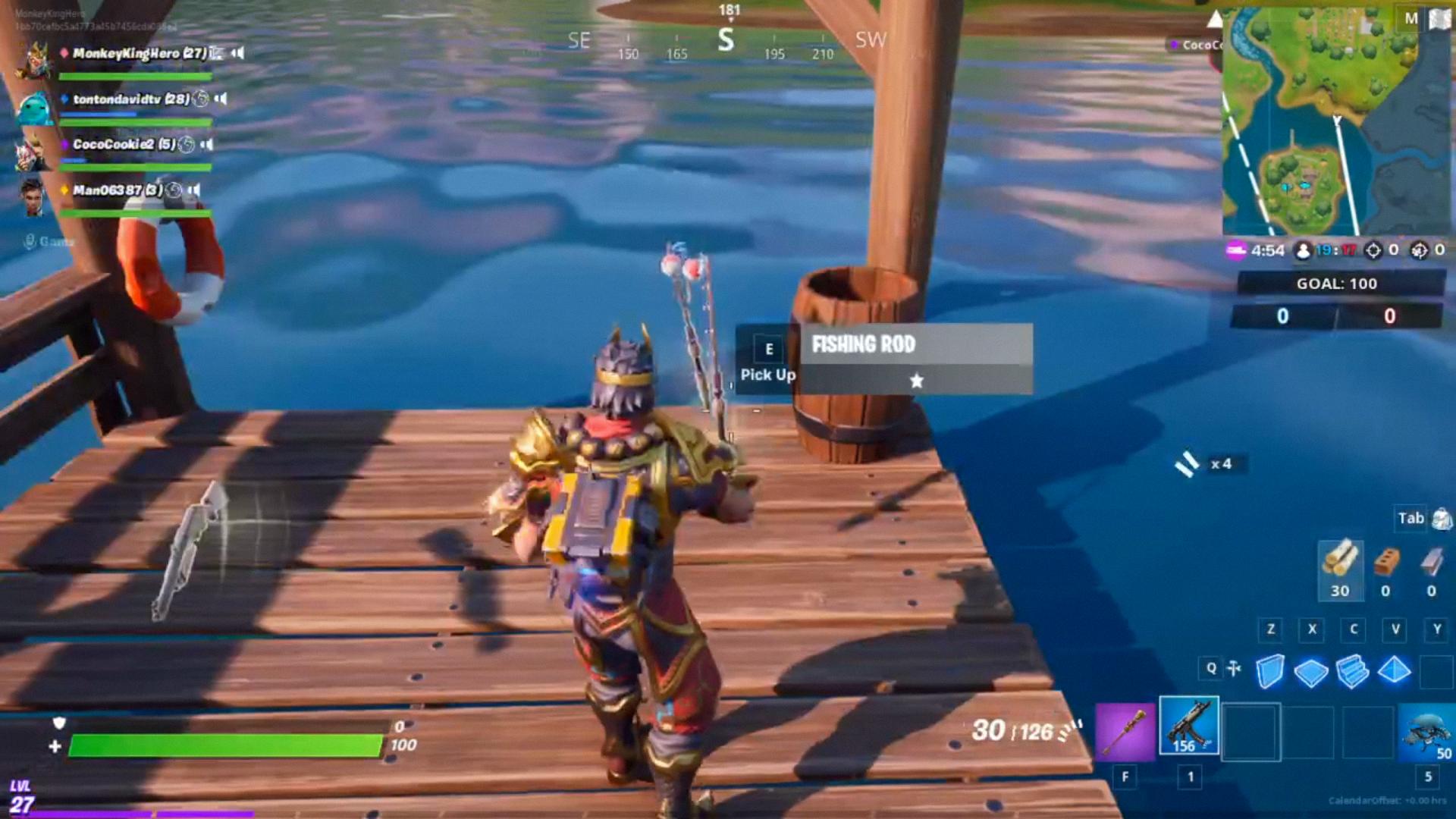 Camp Rod Fishing And Gathering Supplies In Fortnite