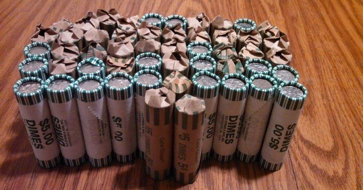 how many dimes in a roll