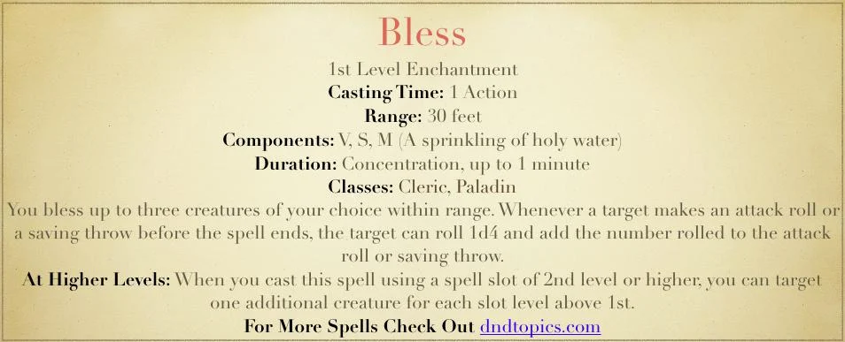 13 Facts Abot Bless Spell - D&D 5e