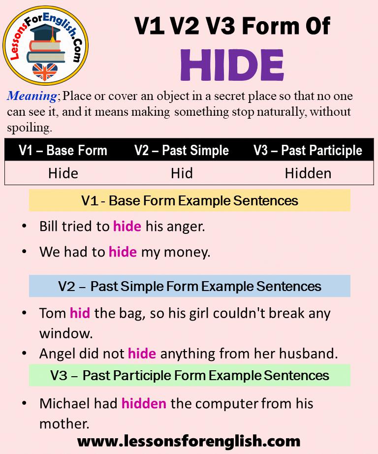 what-is-the-hide-verb-past-tense-h-o-m-e