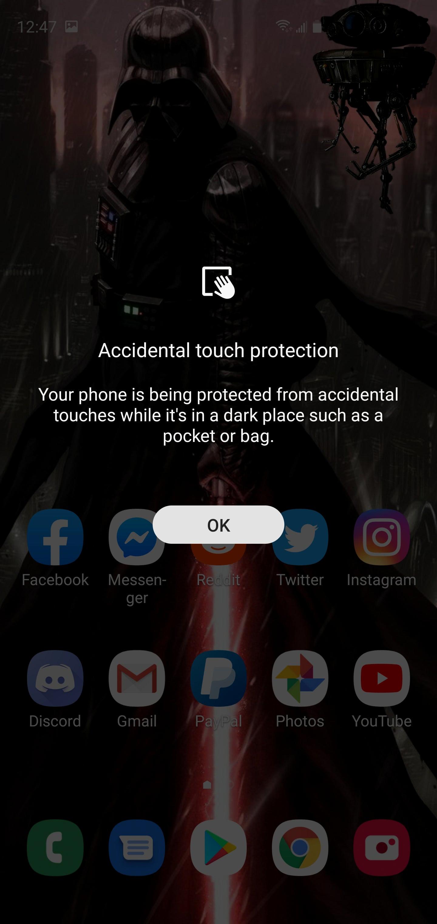 accidental touch protection