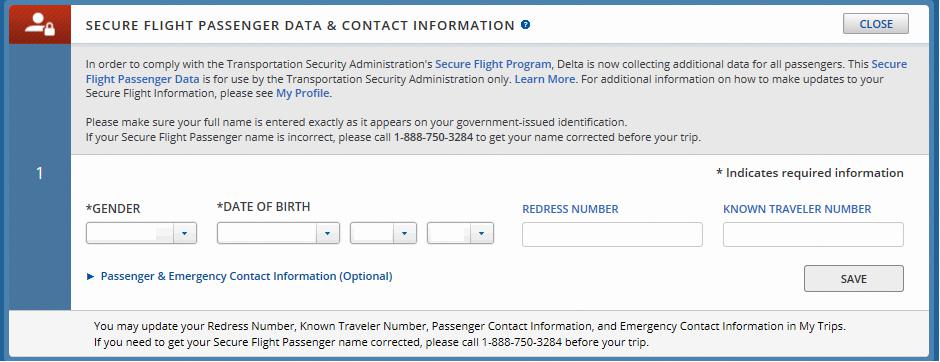 add tsa precheck to existing reservation delta