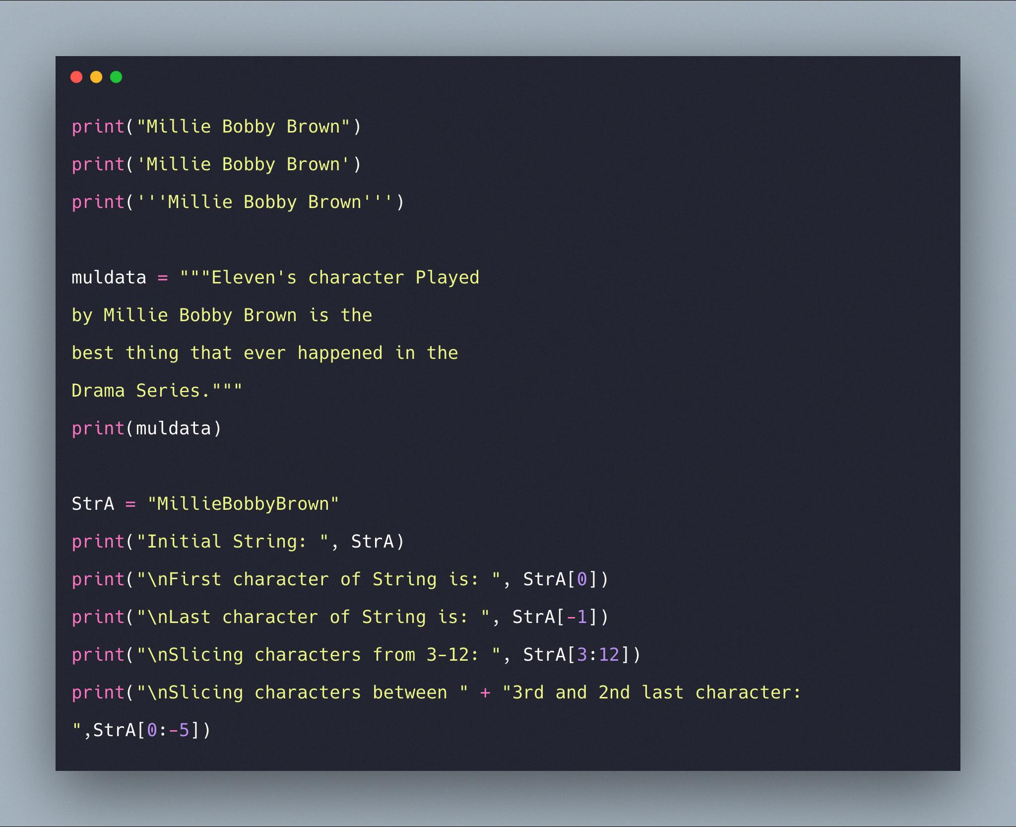 Find Different Characters In String Python