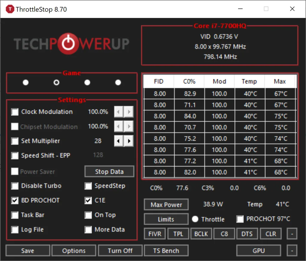 Throttlestop Maximize Performance with BD PROCHOT