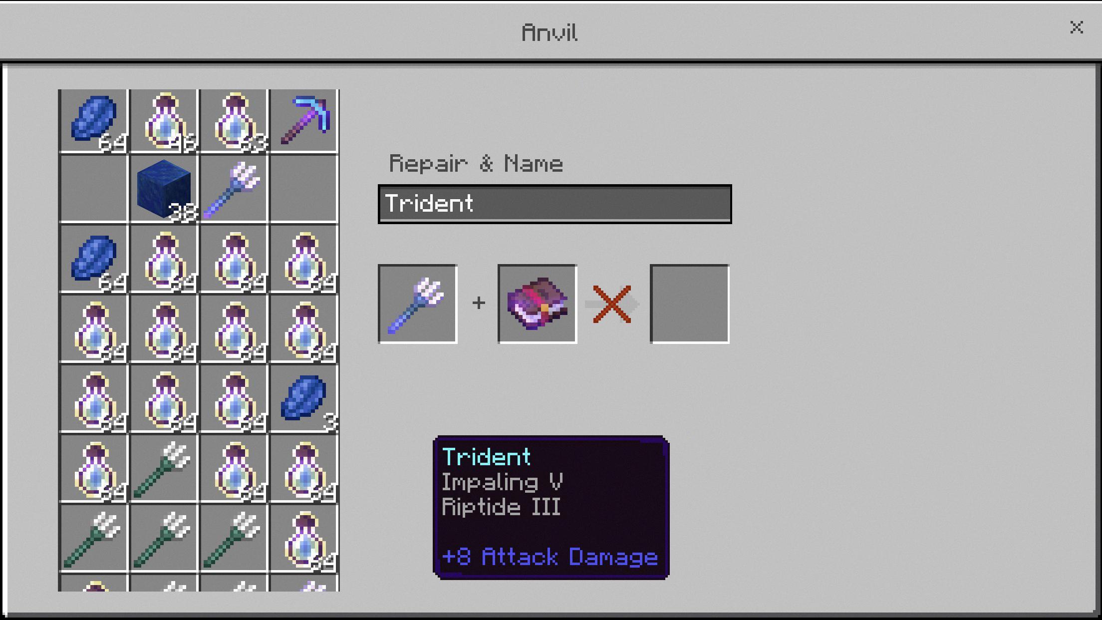 can you put impaling and riptide on the same trident