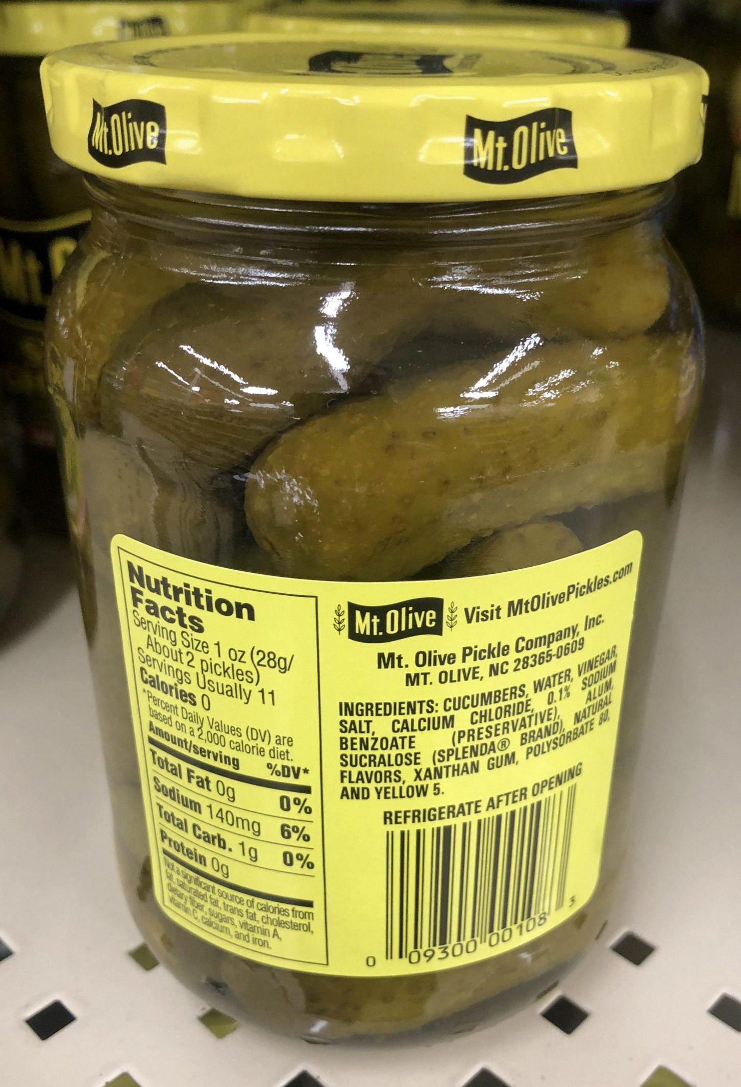 do pickles have calories