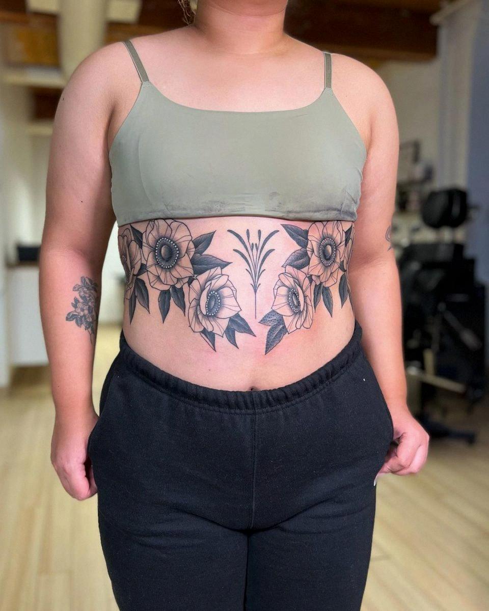 The Canvas Arts Temporary Tattoo Waterproof For Women Back Navel Stomach  Art Tattoo Size 21X10 cm TW01  Amazonin Beauty