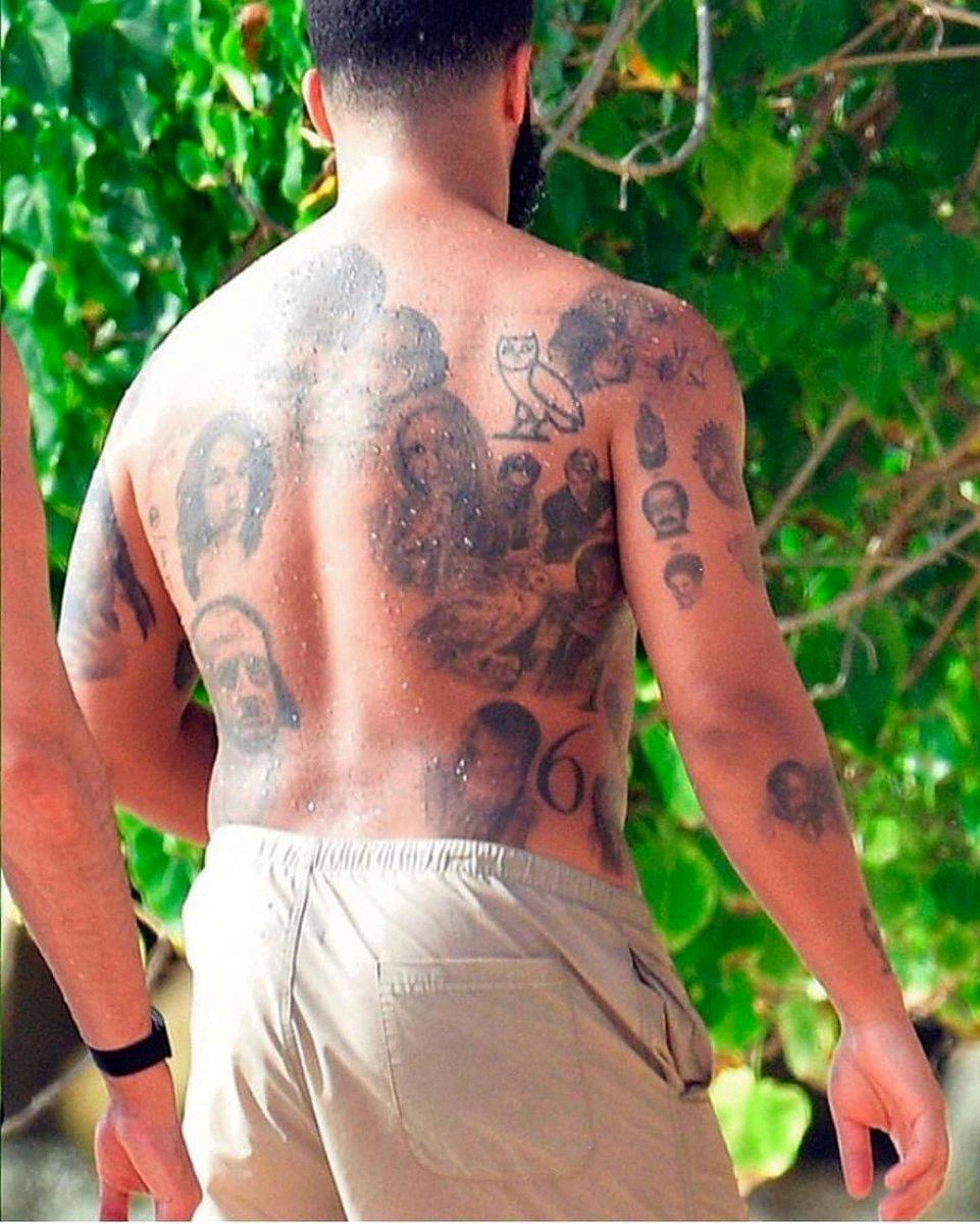 drake back tattoo