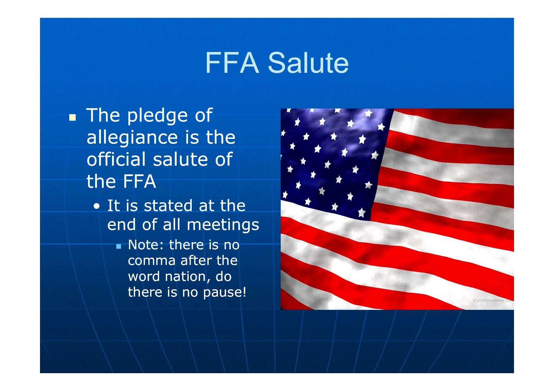 What Is The Ffa Motto And Salute