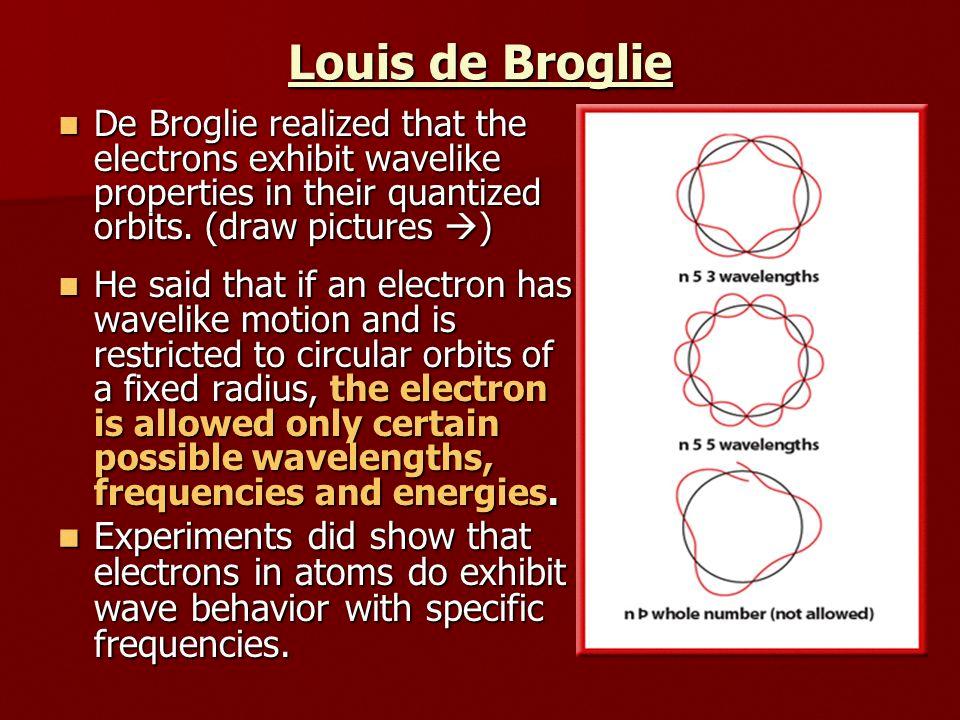 how did de broglie conclude that electrons