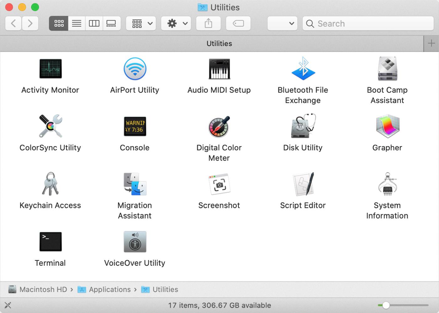 utilities folder mac