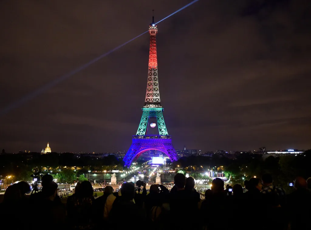 The Eiffel Tower's Color Transformations